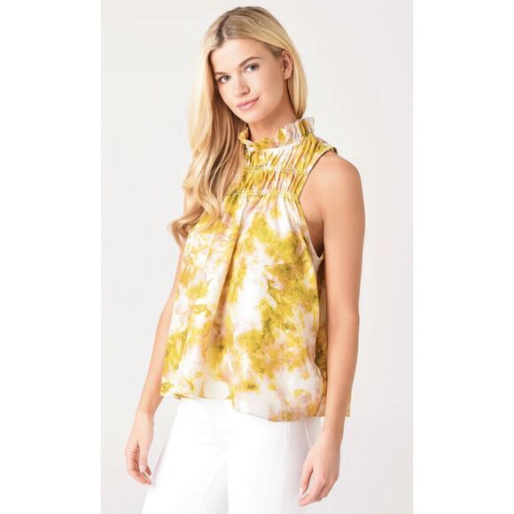 JOIE "Fern" Sleeveless Top Summer Porcelain Print Boho Cottage Feminine Medium - Picture 1 of 9